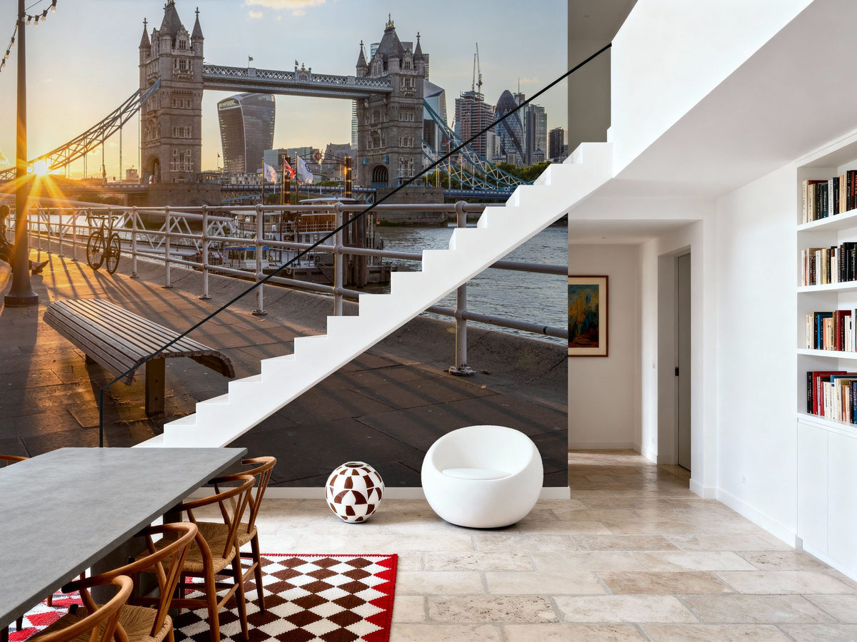 Tower Bridge At Sunset Mural Wallpaper - room preview 04