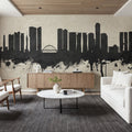 Tel Aviv Skyline Concrete Mural Wallpaper - room preview 04
