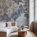 Dahlia Days, Ice Blue Mural Wallpaper - room preview 04