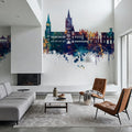 Truro England Skyline Blue & Bronze Mural Wallpaper - room preview 04