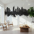 Gold Coast Australia Skyline Black & White Mural Wallpaper - room preview 04