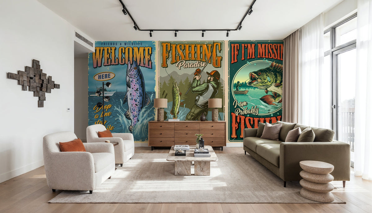 Fishing Posters Mural Wallpaper - room preview 04