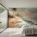 Calm Tropical Beach Sunrise Mural Wallpaper - room preview 04