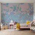 Meadow Memories, Washed Periwinkle Mural Wallpaper - room preview 04