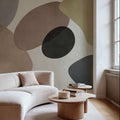 Lava Shapes, Beige Mural Wallpaper - room preview 04
