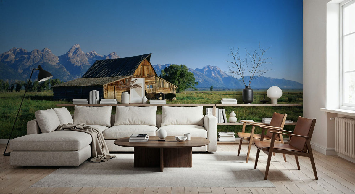 Mountain Bison Ranch Mural Wallpaper - room preview 04