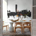 Malmö Sweden Skyline Black & White Mural Wallpaper - room preview 04