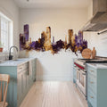 Umm Al Quwain Skyline Purple & Gold Mural Wallpaper - room preview 04