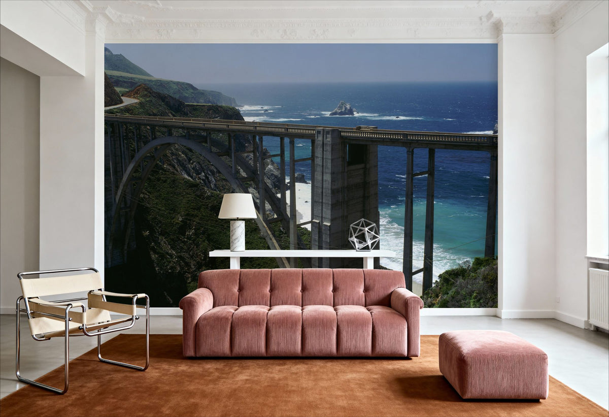 Coastal Bridge Vista Mural Wallpaper - room preview 04