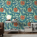 My Flower Green Mural Wallpaper - room preview 04