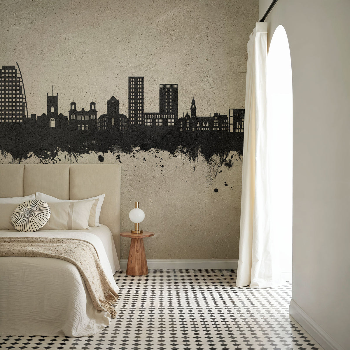 Kingston Upon Thames England Skyline Concrete Mural Wallpaper - room preview 04