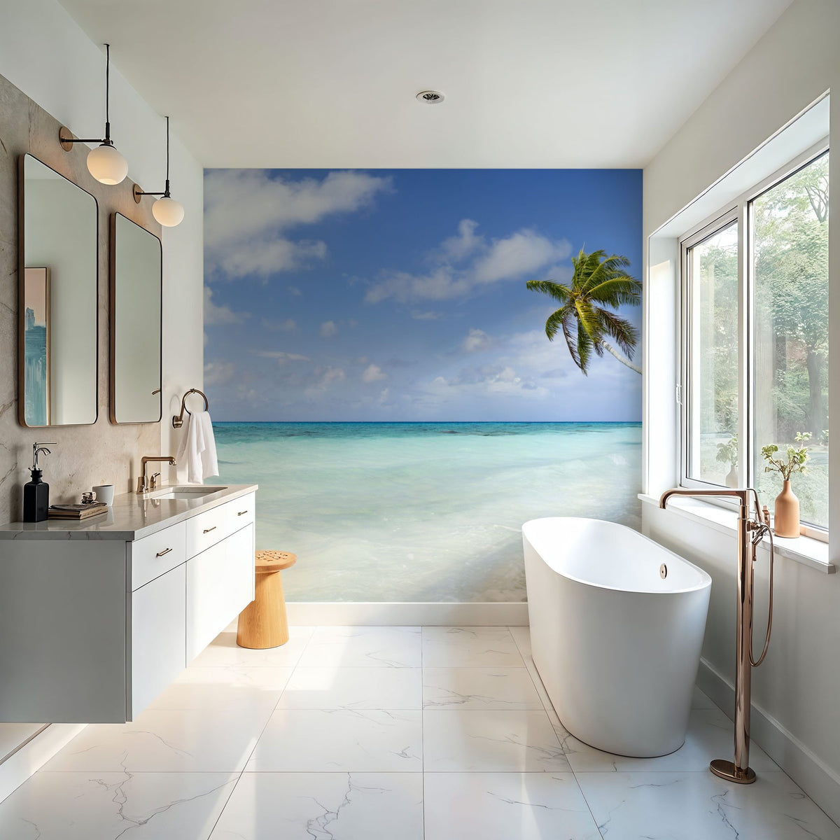 Atoll Beach Mural Wallpaper - room preview 04