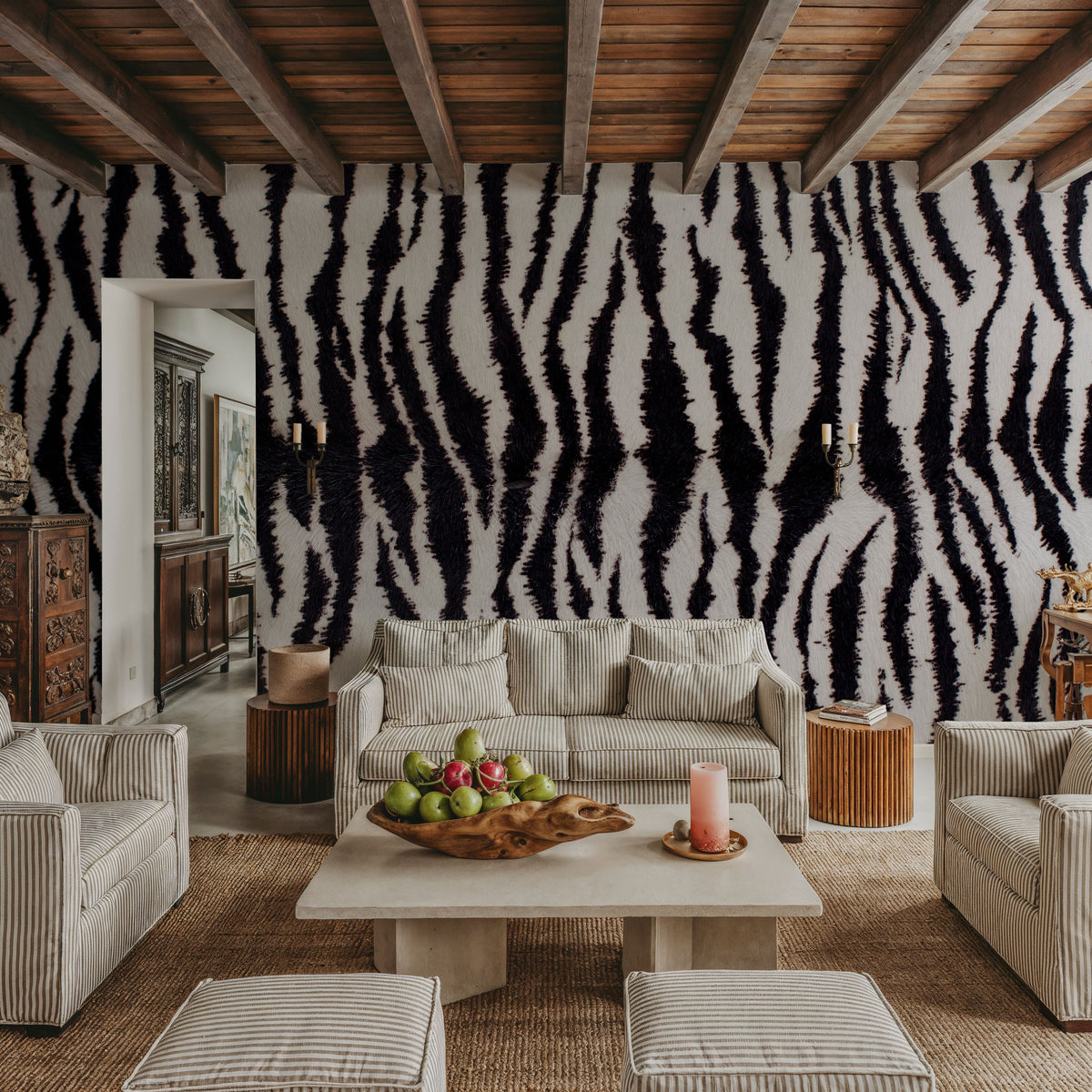 Zebra Stripes Mural Wallpaper - room preview 04