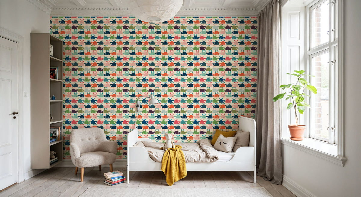 Wandering Whales, Multi Mural Wallpaper - room preview 04