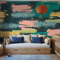 Shape and Splash Dark Mural Wallpaper - room preview 04