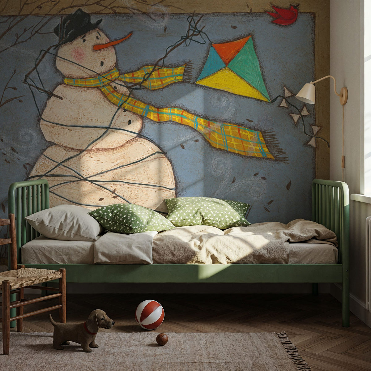 Seasonal Snowman III Mural Wallpaper - room preview 04