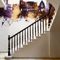 Felixstowe England Skyline Purple & Gold Mural Wallpaper - room preview 04