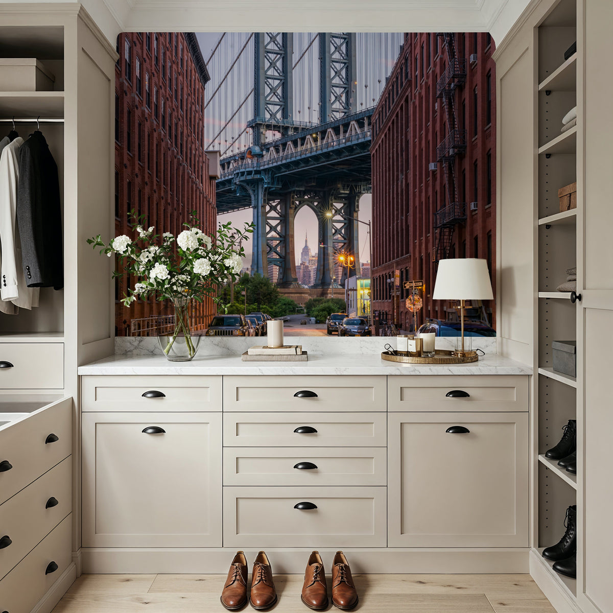 Manhattan Bridge From Dumbo Close Mural Wallpaper - room preview 04