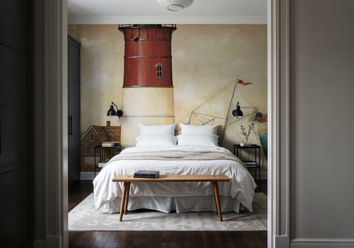 Schooner Bay Map Mural Wallpaper - room preview 04