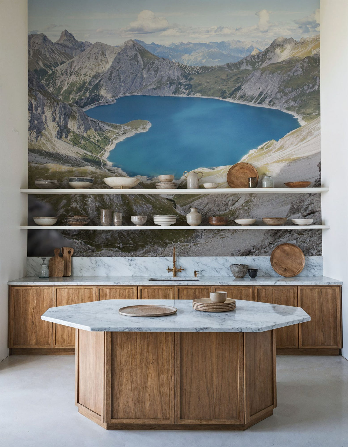 Lake in the Alps Mural Wallpaper - room preview 04
