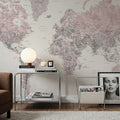 World Map Cities - Madelia Mural Wallpaper - room preview 04