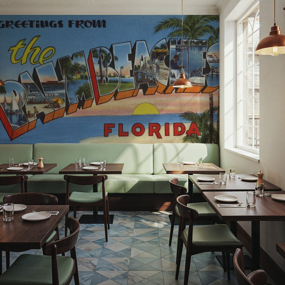 Greetings From Palm Beaches Mural Wallpaper - room preview 04