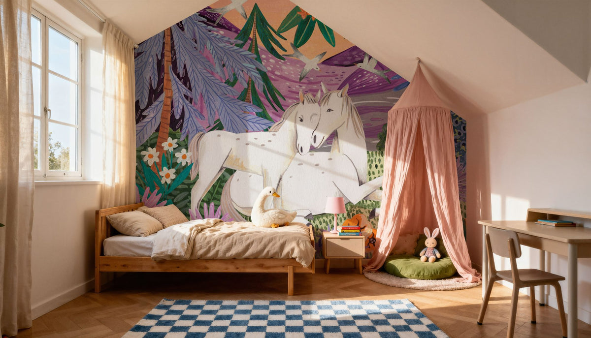 Horses in the Mountains Mural Wallpaper - room preview 04