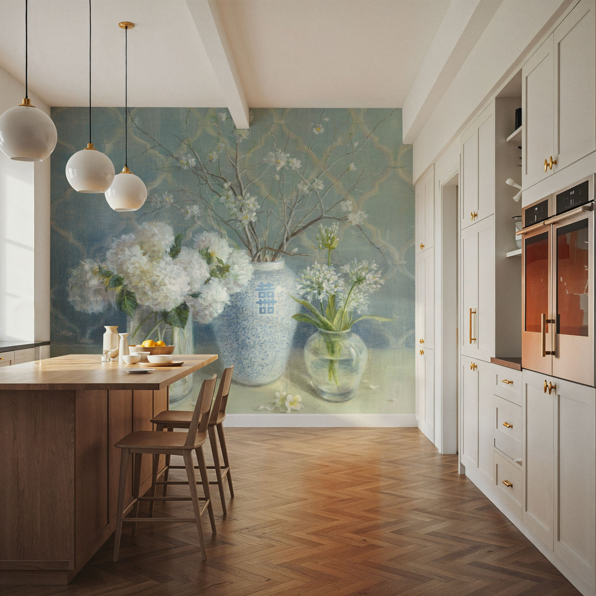 Spring Blossoms Still Life Mural Wallpaper - room preview 04