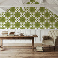 Green Clover Geometry Mural Wallpaper - room preview 04