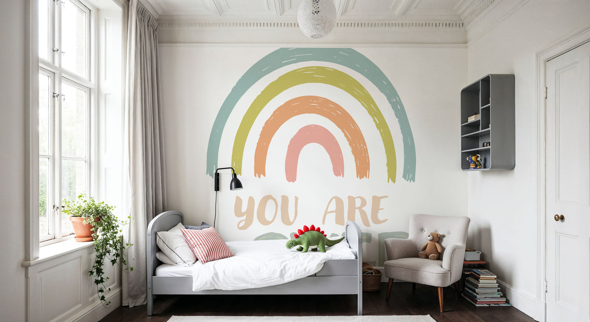 You Are Loved, Quote Mural Wallpaper - room preview 04