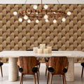 Illusion Box Marquetry, Oak Mural Wallpaper - room preview 04