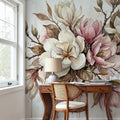 Magnolia - Watercolor Flower Series Mural Wallpaper - room preview 04