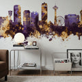 Niagara Falls Skyline Purple & Gold Mural Wallpaper - room preview 04