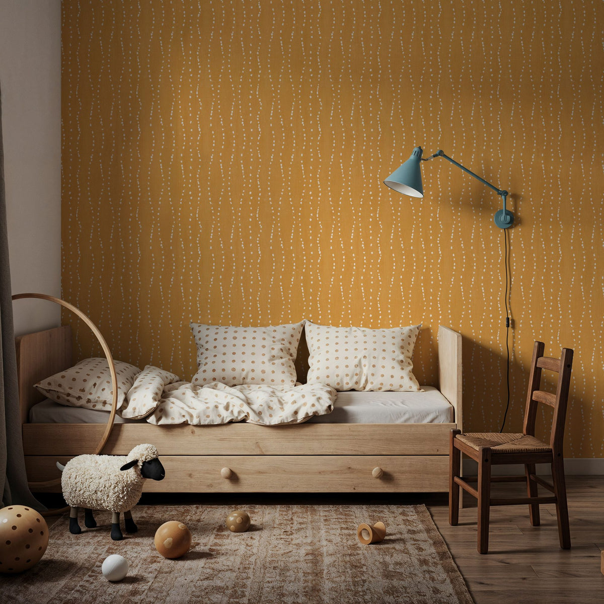 Coastal Dripping Yellow Mural Wallpaper - room preview 04
