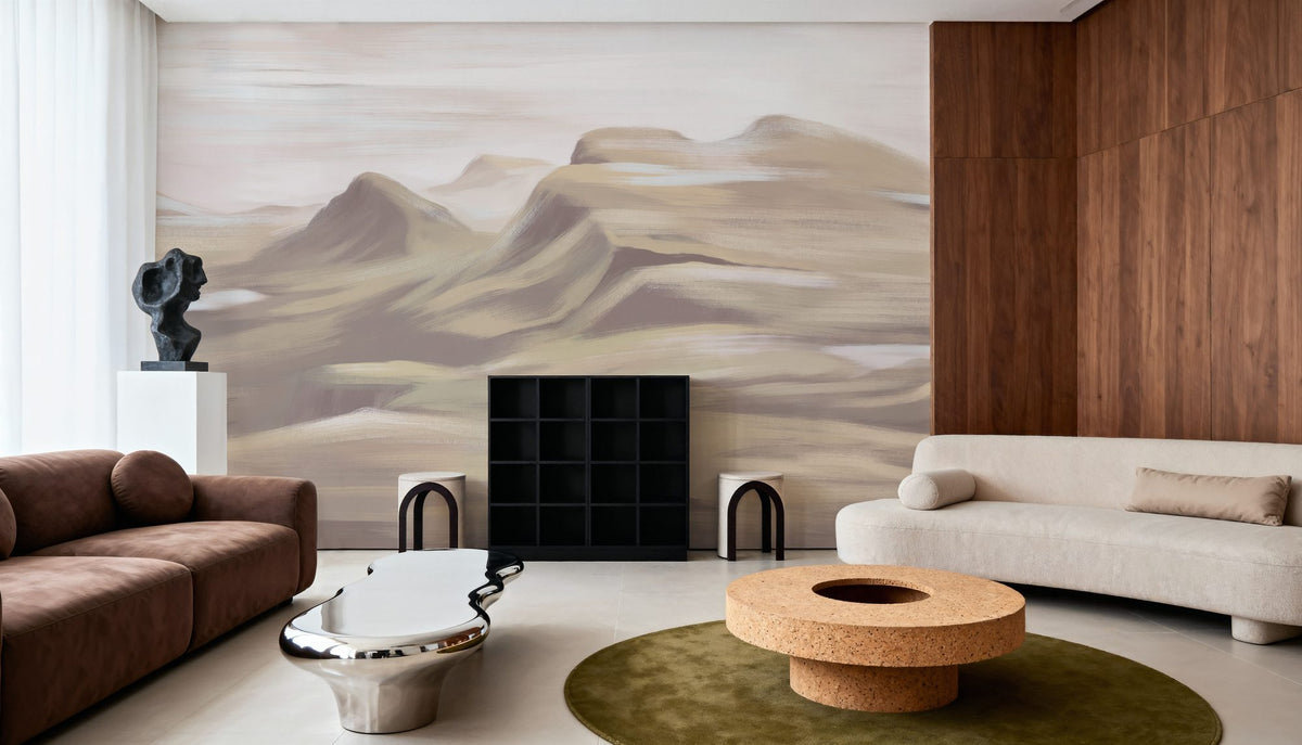 Oil Mountain, Mocha Mural Wallpaper - room preview 04