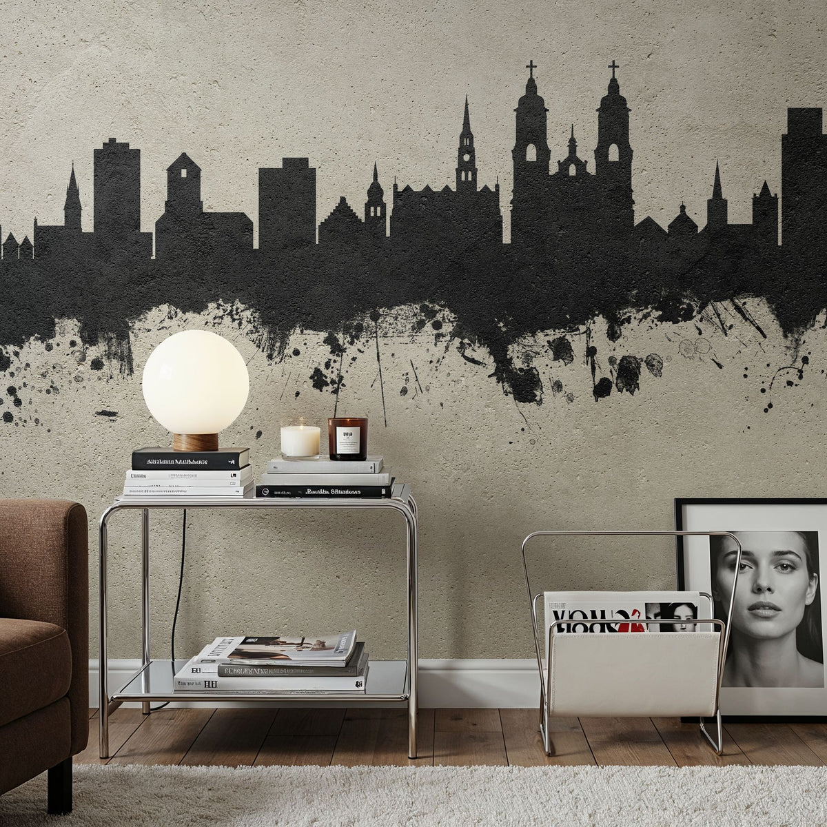 St Gallen Switzerland Skyline Concrete Mural Wallpaper - room preview 04