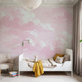Intaglio Clouds, Blush Pink Mural Wallpaper - room preview 04