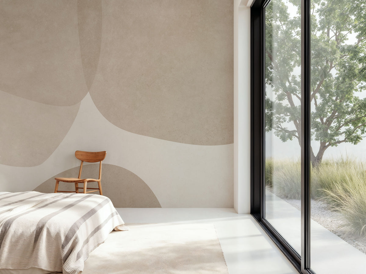 Embracing Shapes, Alpine Oat Mural Wallpaper - room preview 04
