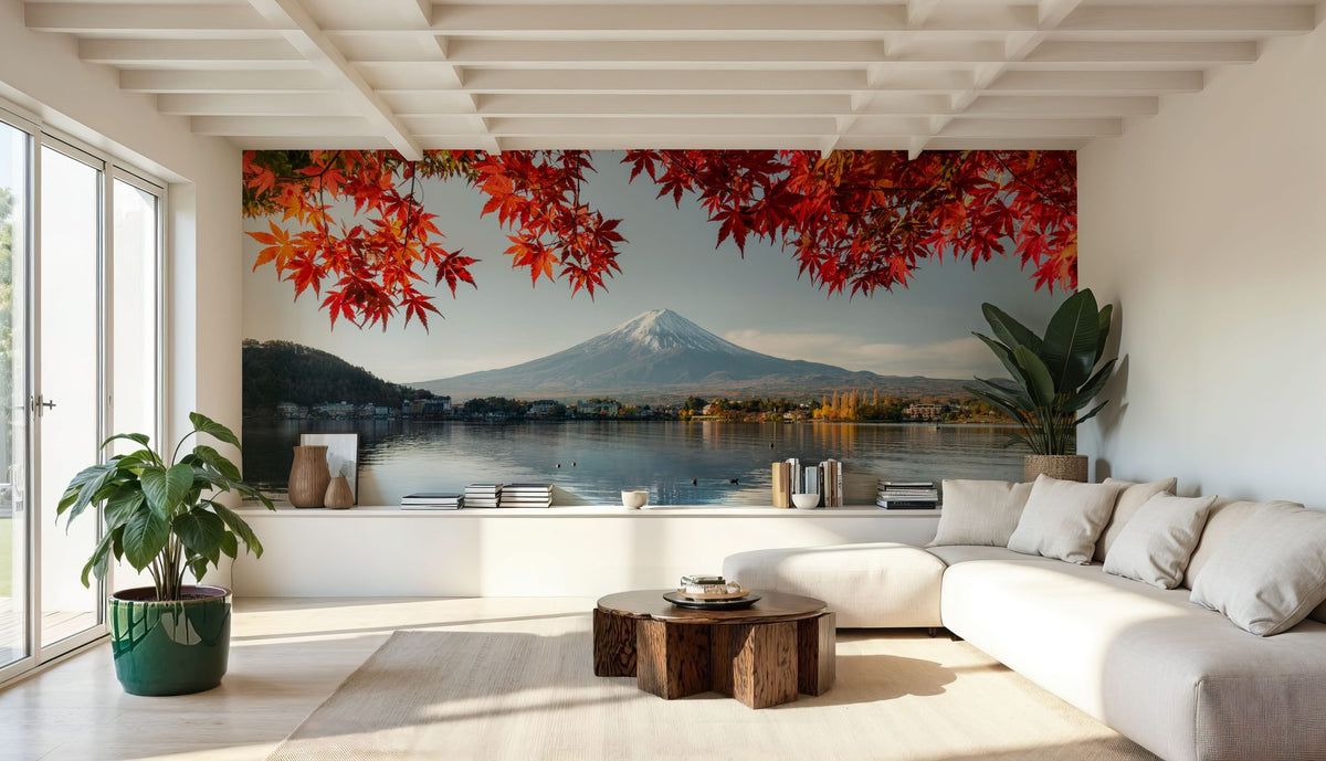 Mount Fuji Fall Mural Wallpaper - room preview 04