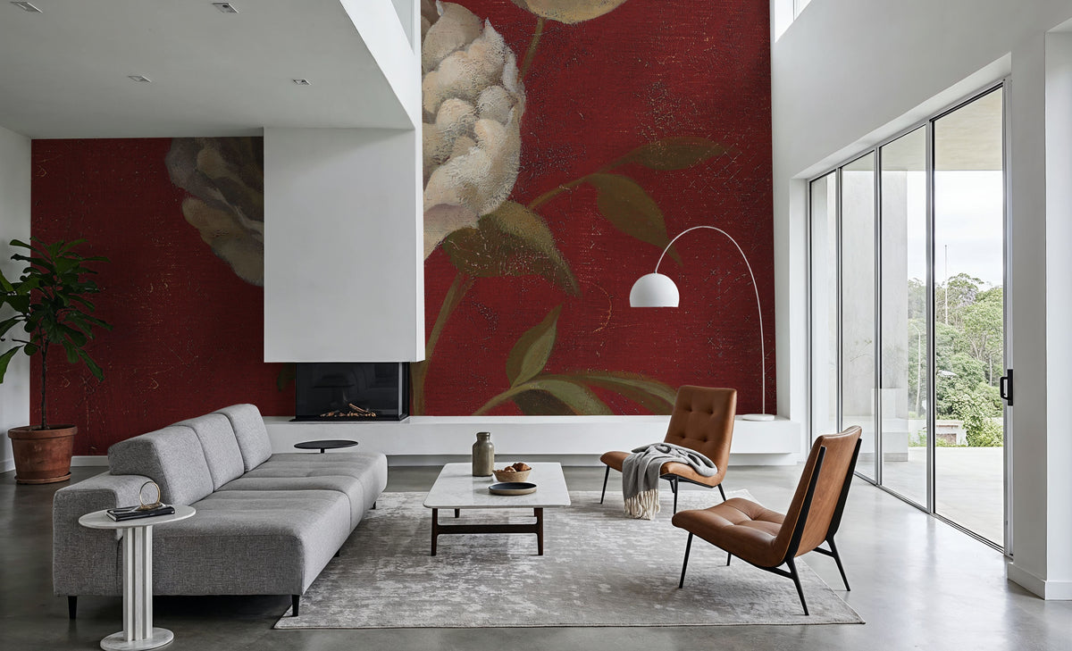 Peony Blooms Mural Wallpaper - room preview 04