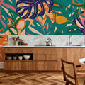 Contoured Monstera Mural Wallpaper - room preview 04