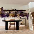 Nashik India Skyline Purple & Gold Mural Wallpaper - room preview 04