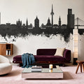 Mannheim Germany Skyline Black & White Mural Wallpaper - room preview 04