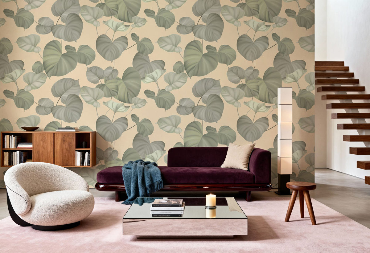 Levitating Leaves Mural Wallpaper - room preview 04