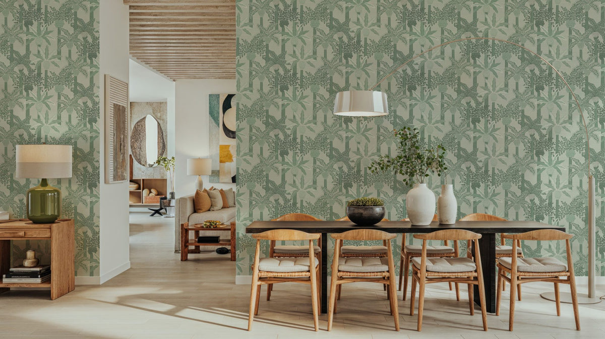 Palmera Luxe, French Green Mural Wallpaper - room preview 04