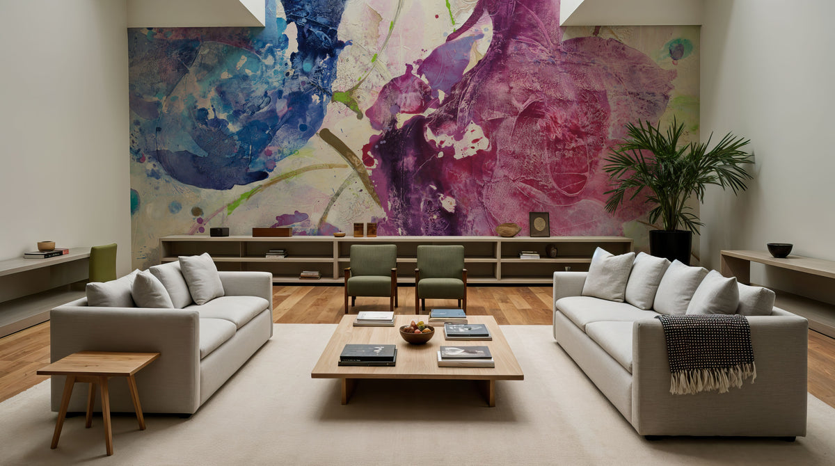 Fireworks Abstract Mural Wallpaper - Purple Tone - room preview 04