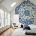 Coastal Block Print II Blue Mural Wallpaper - room preview 04