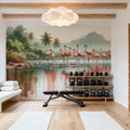 Morning Reflections of Flamingos Mural Wallpaper - room preview 04