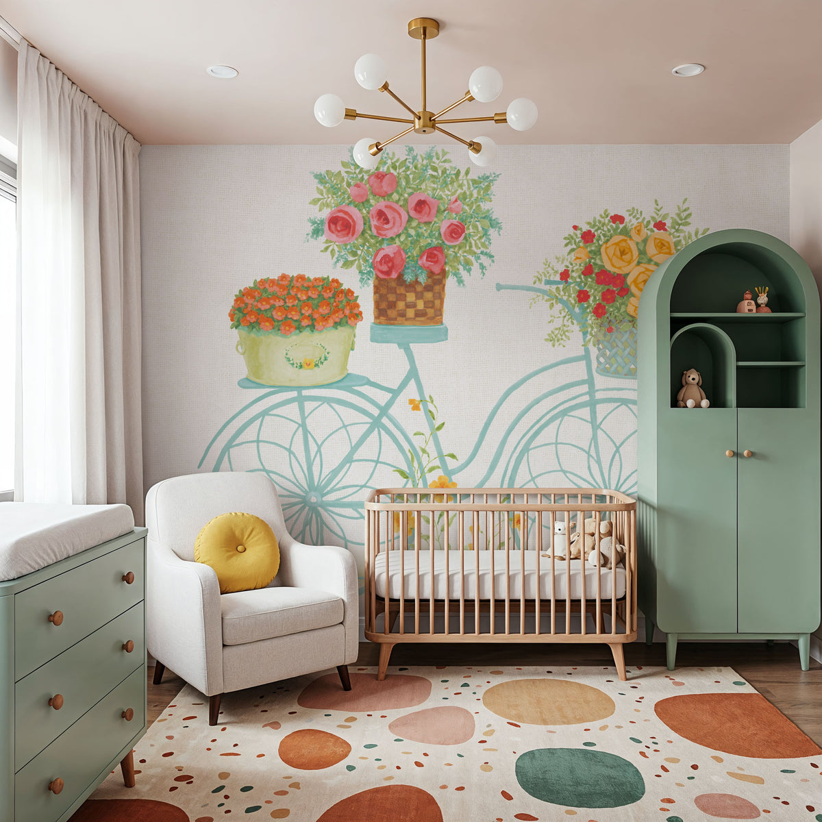 Flea Market Flowers I Mural Wallpaper - room preview 04