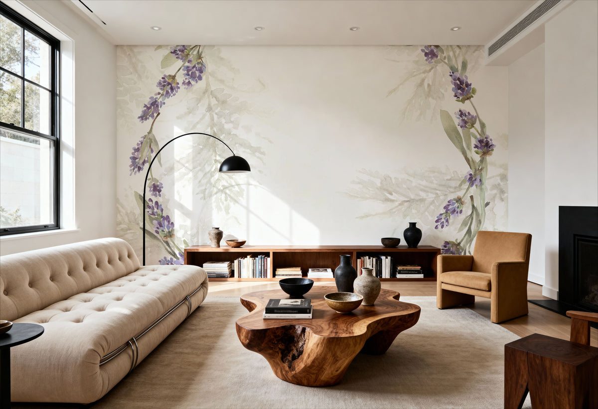 Fresh Lavender V Mural Wallpaper - room preview 04
